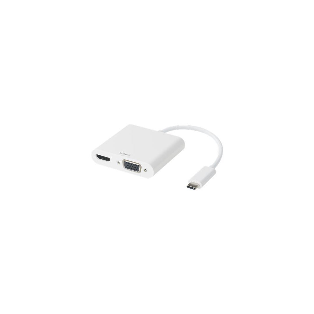 DELTACO Adapter HDMI/VGA/Ljud/USB-C | Datorprodukter - Kablar och adaptrar - Adaptrar - Övriga | Kontorsexperten