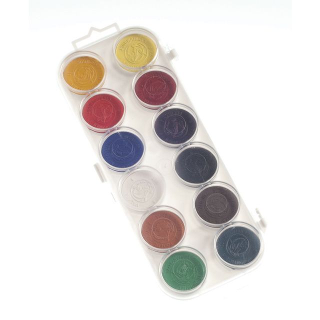 Akvarellfärger med plastpalett 30mm 12 färger | Skola och förskola - Målarfärg och tillbehör - Akvarell | Kontorsexperten