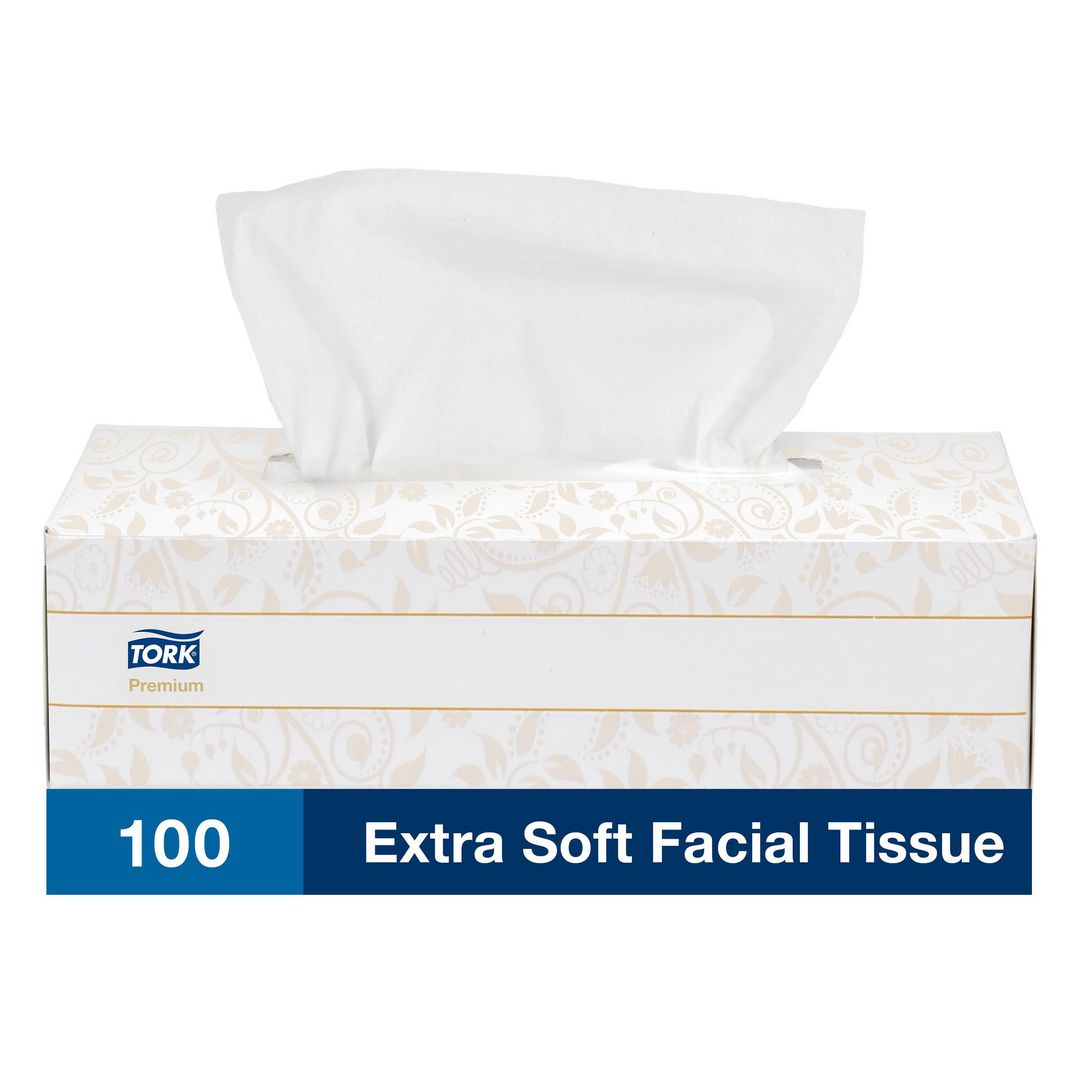 TORK Ansiktsservett Extra Mjuk Premium F1 2-lagers vit 100/fp | Städ och hygien - Tvål och hygien - Ansiktsservetter och näsdukar | Kontorsexperten