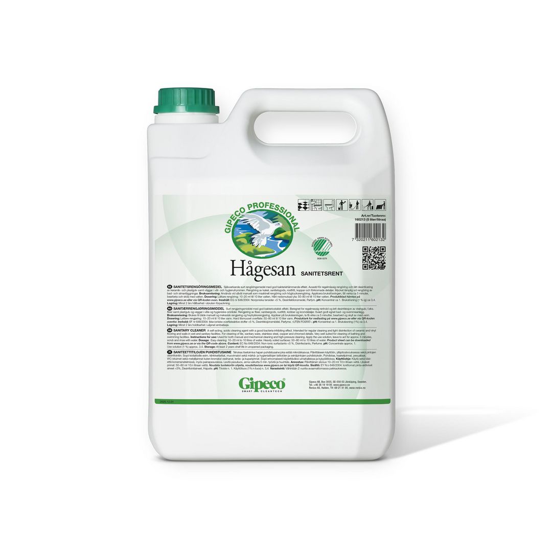 GIPECO Sanitetsrengöring Hågesan 5L | Städ och hygien - Rengöringsmedel - Sanitetsrent | Kontorsexperten