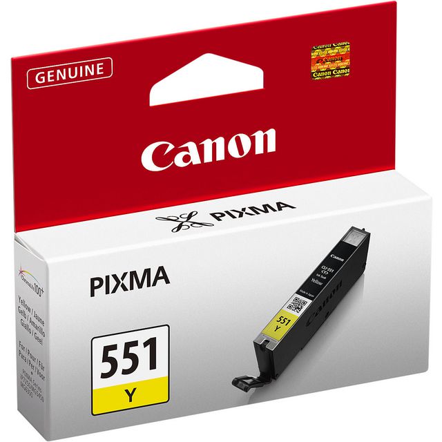 CANON Bläckpatron, PIXMA CLI-551 Y, 4542B001, ChromaLife100+, gul, singelförpackning | Toner och bläck - Bläckpatroner - Bläckpatroner Canon | Kontorsexperten