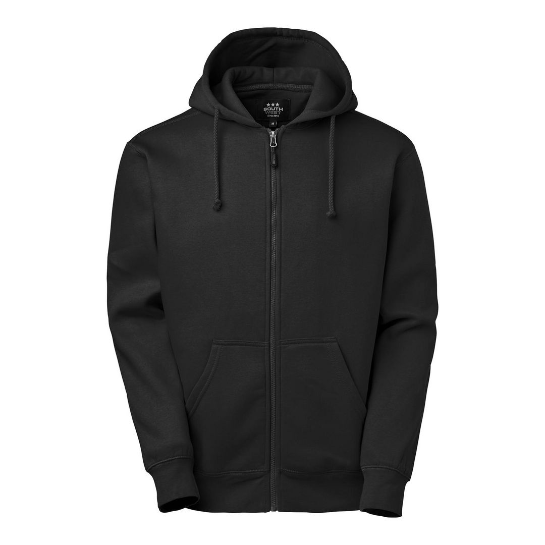 SOUTH WEST Hoodie zip Parry svart 2XL | Arbetskläder - Arbetströjor - Hoodies och luvtröjor | Kontorsexperten