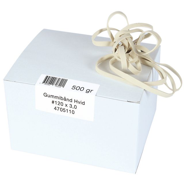Gummiband 120x3mm vita 0.5kg 575/fp | Emballage och lagerutrustning - Bindgarn gummiband och stift - Gummiband | Kontorsexperten
