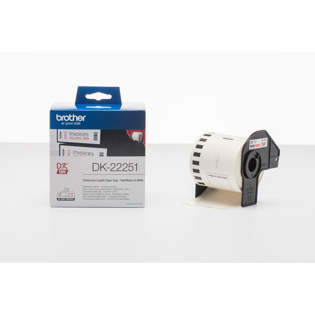BROTHER Etikett DK22251 62mm svart/röd | Kontorsmaskiner - Etikettskrivare och etiketter - Etiketter - Brother | Kontorsexperten