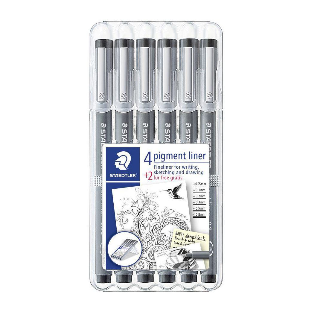 STAEDTLER Tuschpenna pigmentliner 6/fp | Kontorsmaterial - Pennor - Finelinerpennor | Kontorsexperten