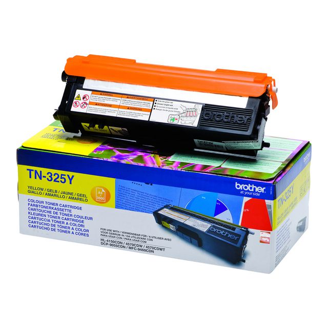 BROTHER Toner, 325Y, hög kapacitet, gul, singelförpackning, TN-325Y | Toner och bläck - Tonerkassetter - Toner Brother | Kontorsexperten