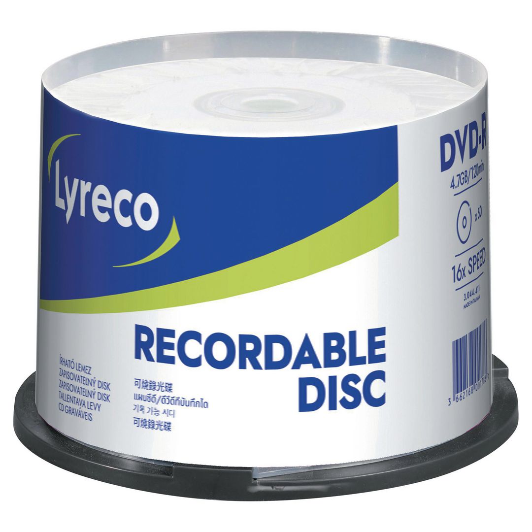 LYRECO DVD-R 4,7GB 50/fp | Datorprodukter - Lagring - DVD-skivor | Kontorsexperten