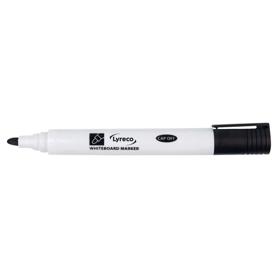 LYRECO Whiteboardpenna drywipe rund svart | Kontorsmaterial - Pennor - Whiteboardpennor - Rund spets | Kontorsexperten