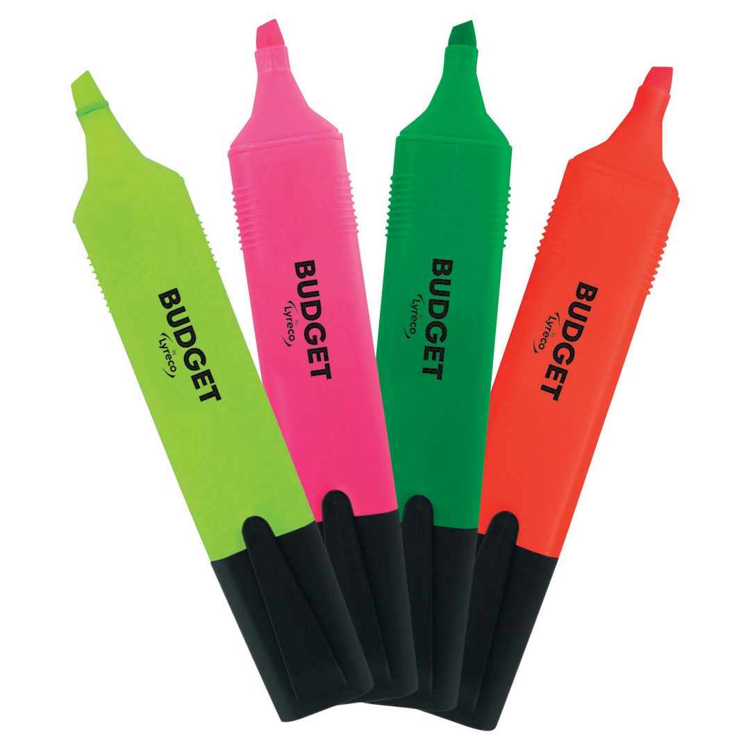 LYRECO BUDGET Överstrykningspenna 4/fp | Kontorsmaterial - Pennor - Överstrykningspennor | Kontorsexperten