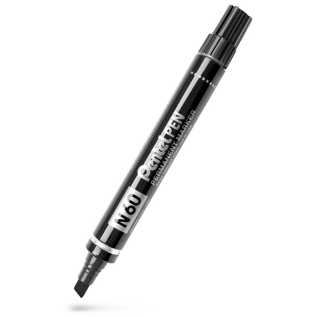 PENTEL Märkpenna perm. N60 sned svart | Kontorsmaterial - Pennor - Märkpennor - Skuren spets | Kontorsexperten