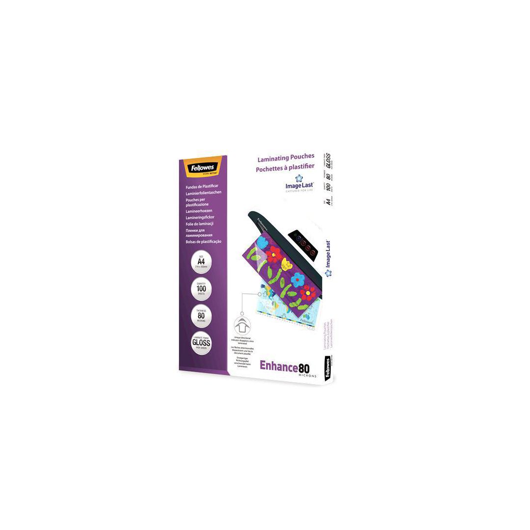 FELLOWES Laminat A4 80mic Klar 100/fp | Kontorsmaskiner - Laminering - Laminat - A4 | Kontorsexperten
