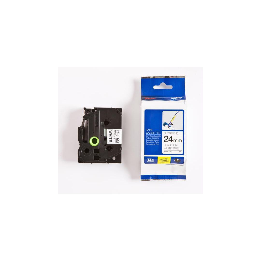 BROTHER Tape BROTHER TZE-FX251 24mm Svart på Vit | Kontorsmaskiner - Märkmaskiner och tape - Tape - Brother TZ | Kontorsexperten
