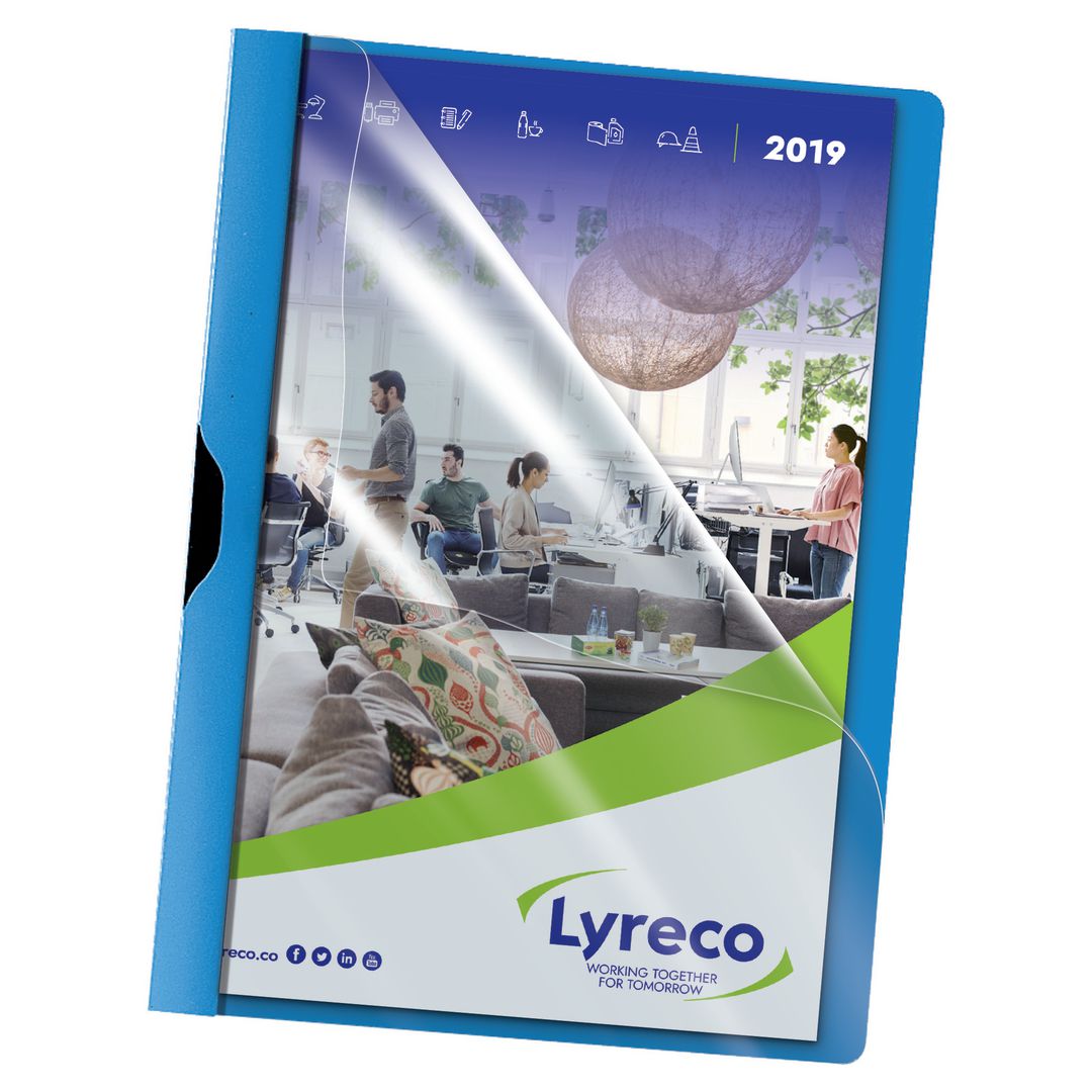 LYRECO Klämmapp PP A4 3mm blå 5/fp | Kontorsmaterial - Mappar och plastfickor - Klämmappar | Kontorsexperten