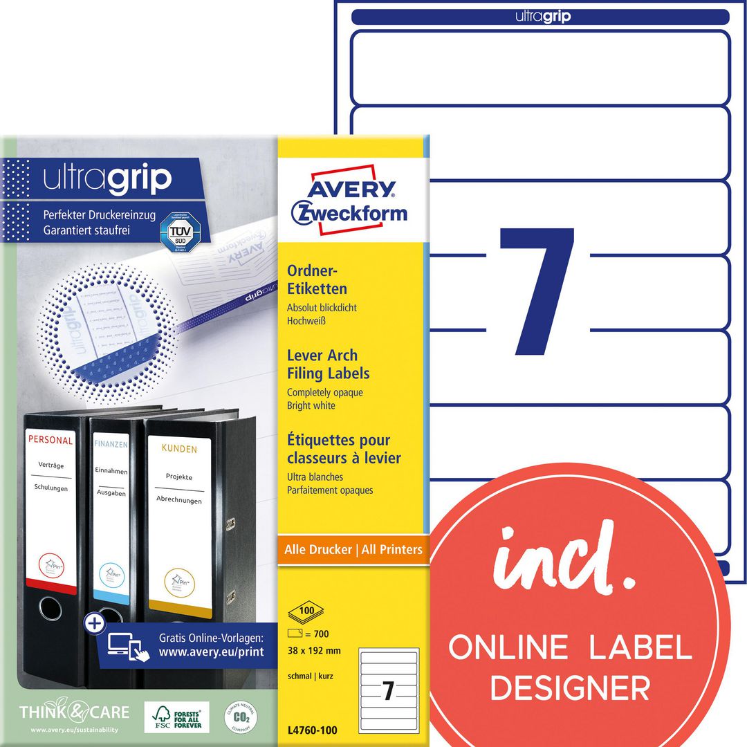 AVERY Etikett pärm 192x38mm 700/fp | Emballage och lagerutrustning - Etiketter och godsmärkning - Specialetiketter | Kontorsexperten