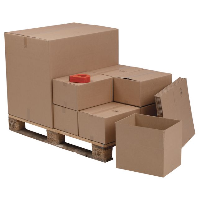 BOXON Wellåda 380x285x380mm E411 P | Emballage och lagerutrustning - Lådor och well - Welllådor 1-lag - 370-500 mm | Kontorsexperten