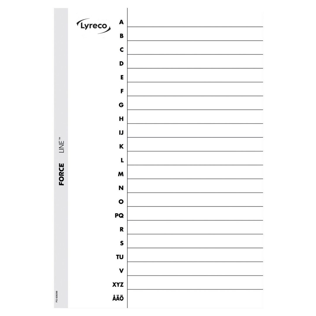 LYRECO Kartongregister Mylar A4 A-Ö vit | Kontorsmaterial - Pärmar och register - Kartongregister | Kontorsexperten