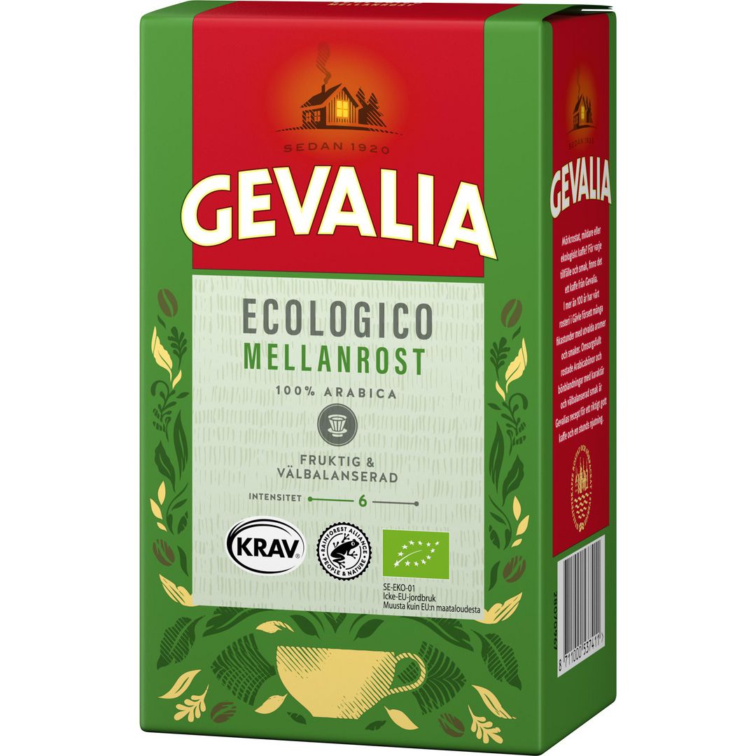 GEVALIA Kaffe Ecologico mellanrost 425g | Kök och servering - Kaffe och te - Bryggkaffe | Kontorsexperten