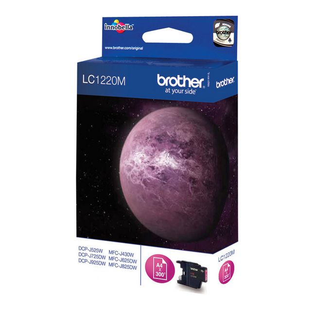 Brother Bläckpatron, LC 1220M, magenta, singelförpackning, LC-1220M | Toner och bläck - Bläckpatroner - Bläckpatroner Brother | Kontorsexperten