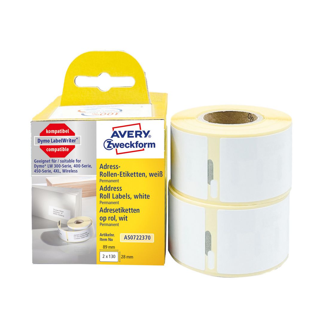 AVERY Etikett på rulle 89x28mm 260/fp | Emballage och lagerutrustning - Etiketter och godsmärkning - Specialetiketter | Kontorsexperten