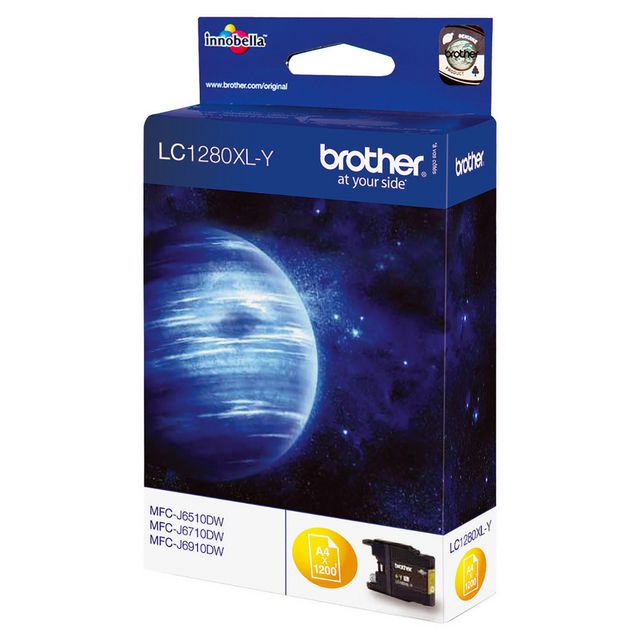 BROTHER Bläckpatron, LC1280XL Y, LC-1280XLY, Innobella™, gul, singelförpackning, hög kapacitet | Toner och bläck - Bläckpatroner - Bläckpatroner Brother | Kontorsexperten