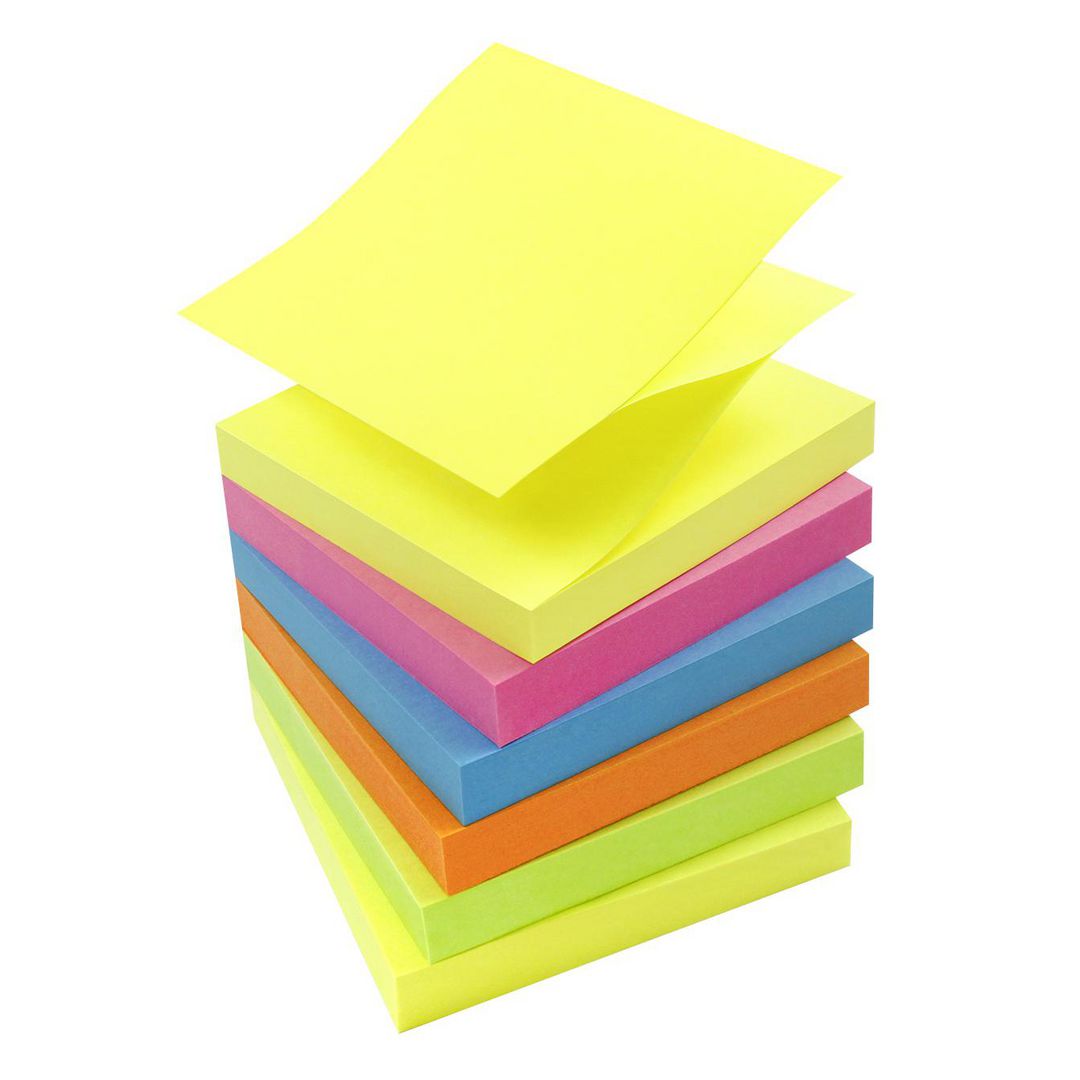 LYRECO Lyreco Premium ZigZag Notes är självhäftande notisar med extra starkt lim - perfekt för vertikala ytor. 6/fp | Kontorsmaterial - Notes och Post-It - Notes - Z-block | Kontorsexperten