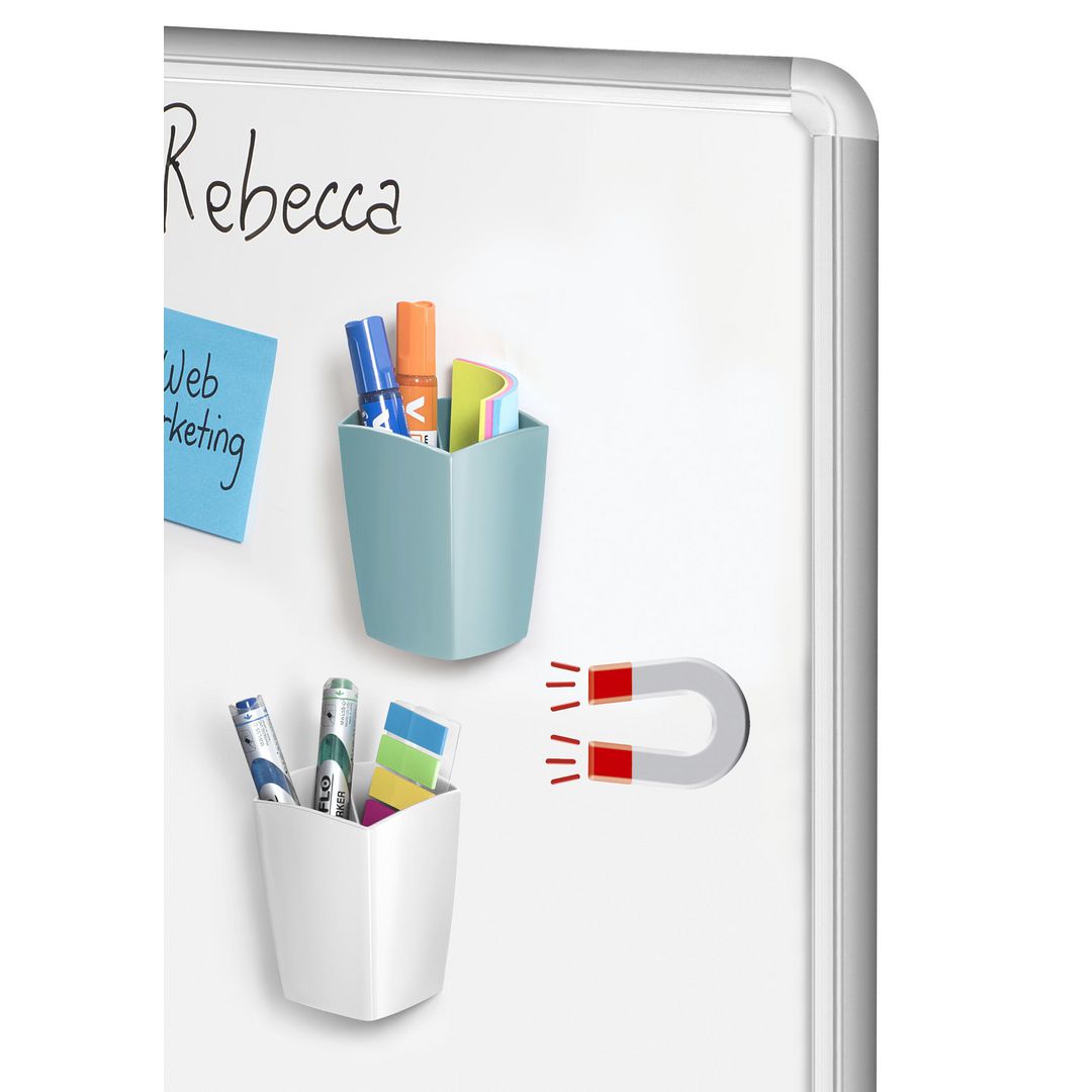 CEP Pennkopp Gloss 530 MG magnetisk, 2 fack, polystyren, vit | Kontorsmöbler och inredning - Whiteboardtavlor och tillbehör - Hållare för pennor och taveltork | Kontorsexperten