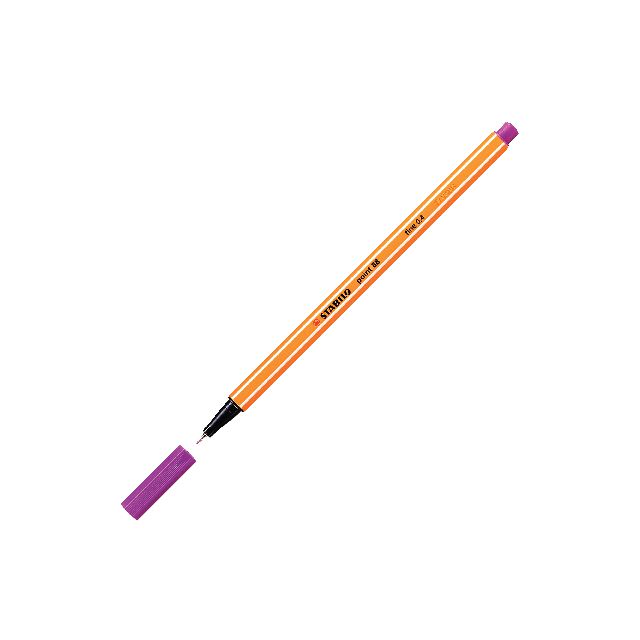 STABILO Fineliner Point 88®, tunn spets, orange pennkropp, lila bläck | Kontorsmaterial - Pennor - Finelinerpennor | Kontorsexperten