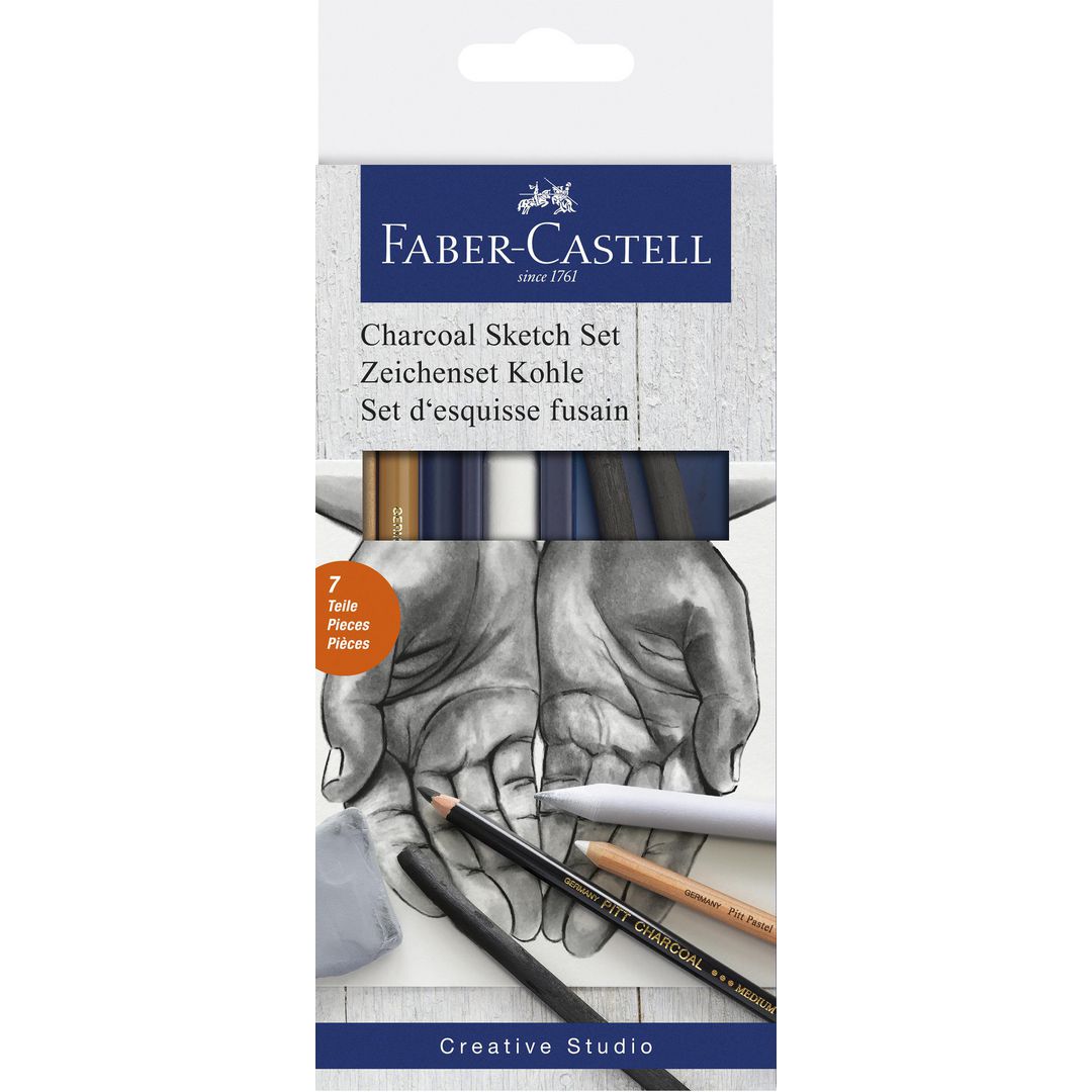 FABER-CASTELL Sketch set Charcoal 6/fp | Skola och förskola - Konstnärsprodukter - Skisspennor, kol och grafitkritor | Kontorsexperten