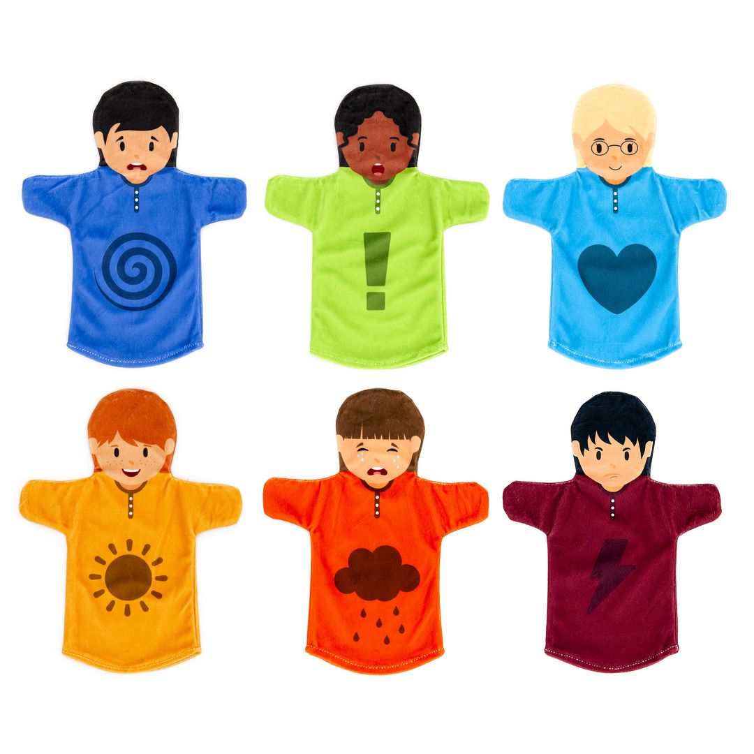 ACHOKA Handdockor känslor 6/fp | Skola och förskola - Lekmaterial - Handdockor | Kontorsexperten