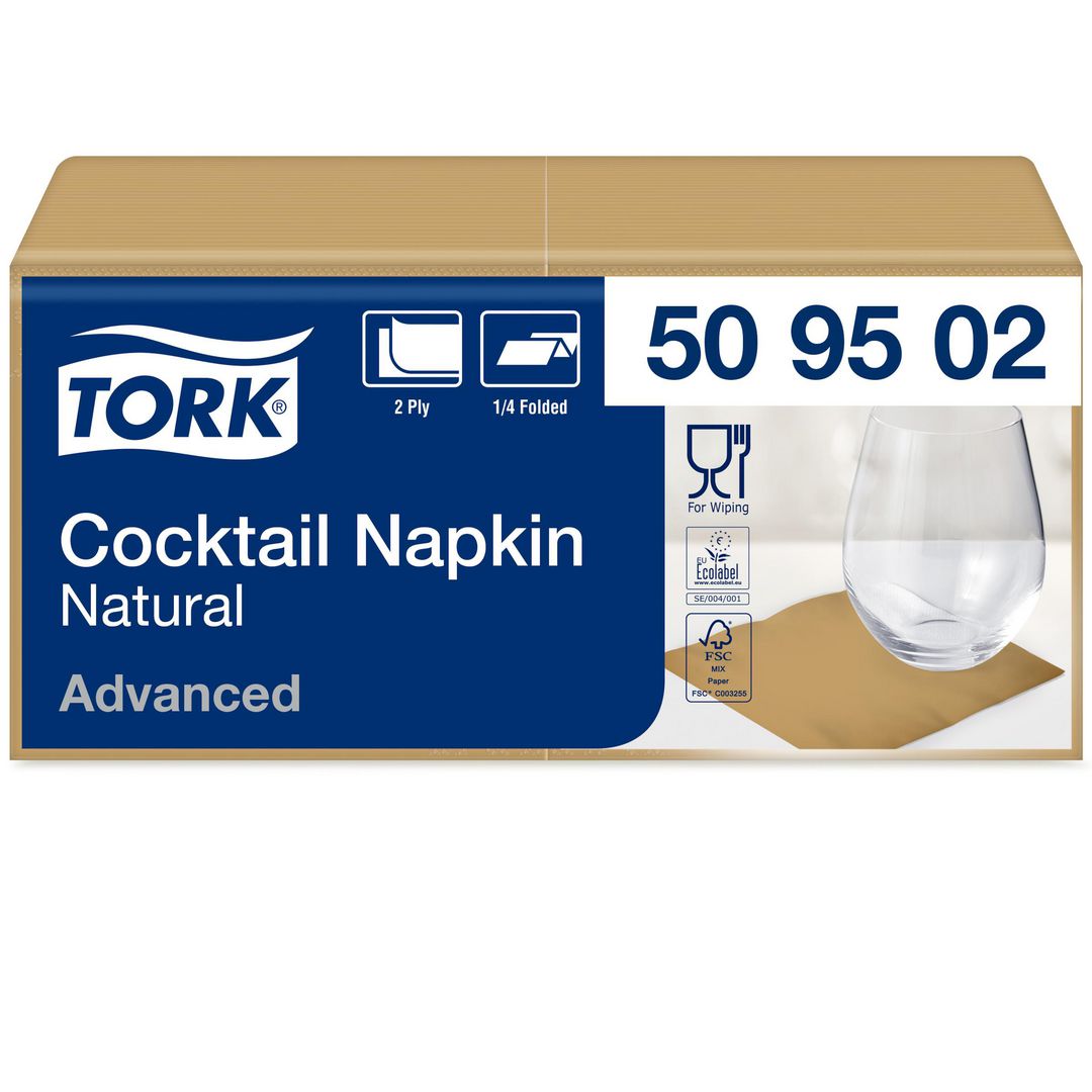 TORK Servett Cocktail 2-lags natur 200/fp | Kök och servering - Servetter och dukar - Servett - 2-lagers | Kontorsexperten