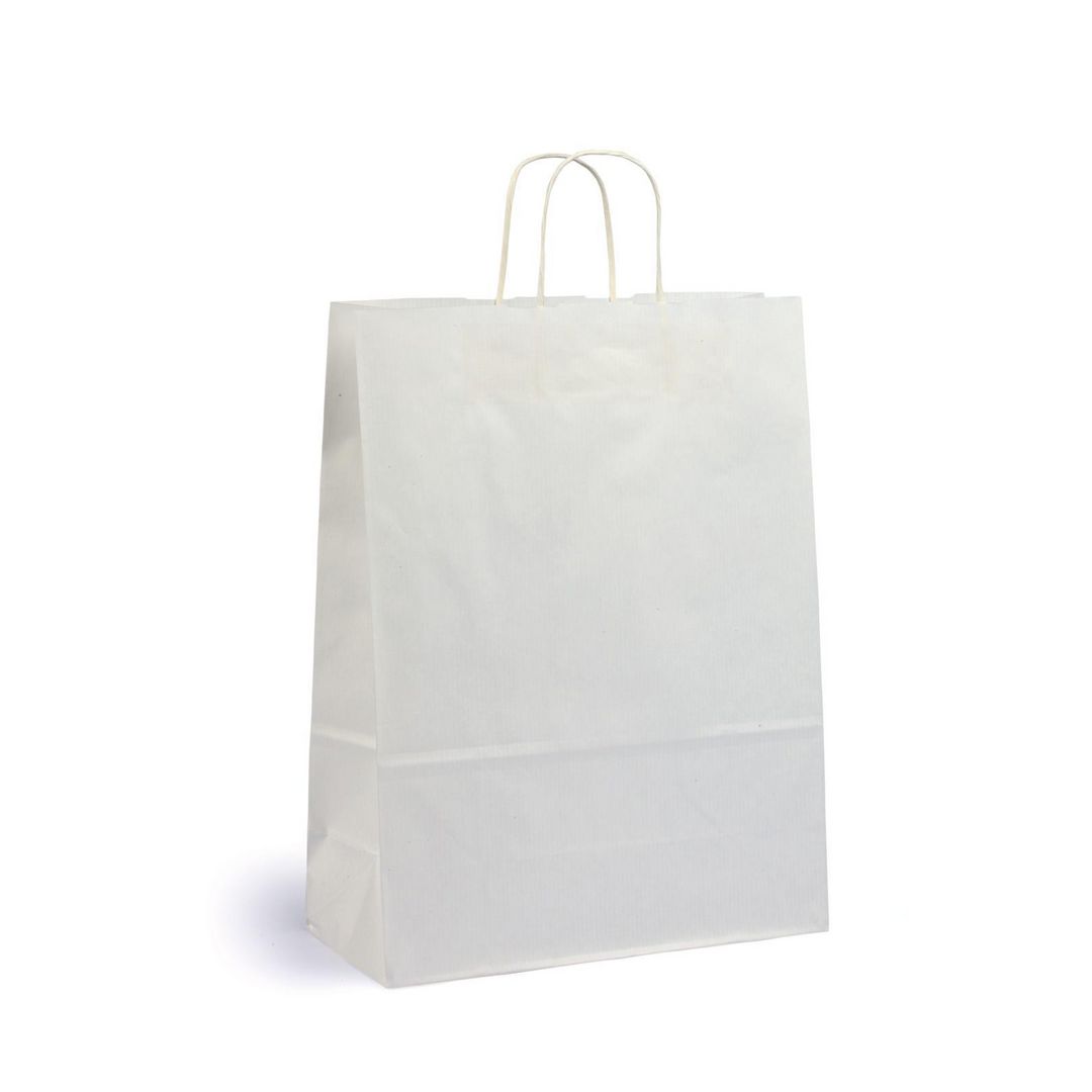 SOBER Bärkasse Medium vit 150/fp | Emballage och lagerutrustning - Bärkassar och Påsar - Bärkasse - Papper | Kontorsexperten