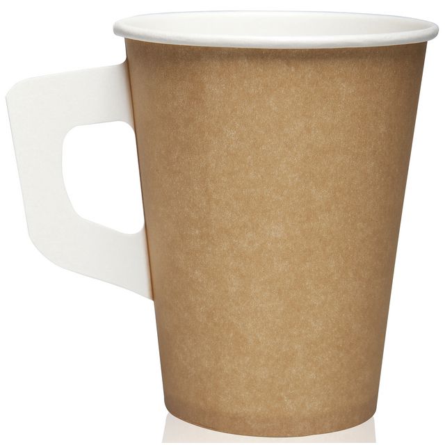 HUHTAMAKI Pappersbägare 17,5cl öra brun/vit 80/fp | Kök och servering - Engångsartiklar - Pappersbägare | Kontorsexperten