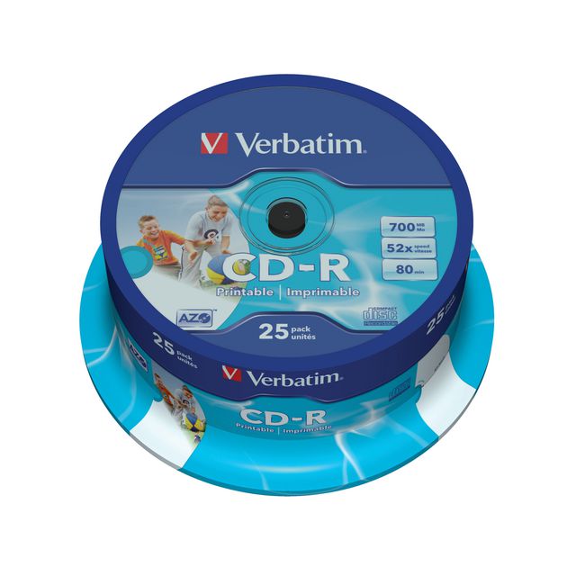 VERBATIM CD-R 700 MB, 52X spindel 25/fp | Datorprodukter - Lagring - CD-skivor | Kontorsexperten