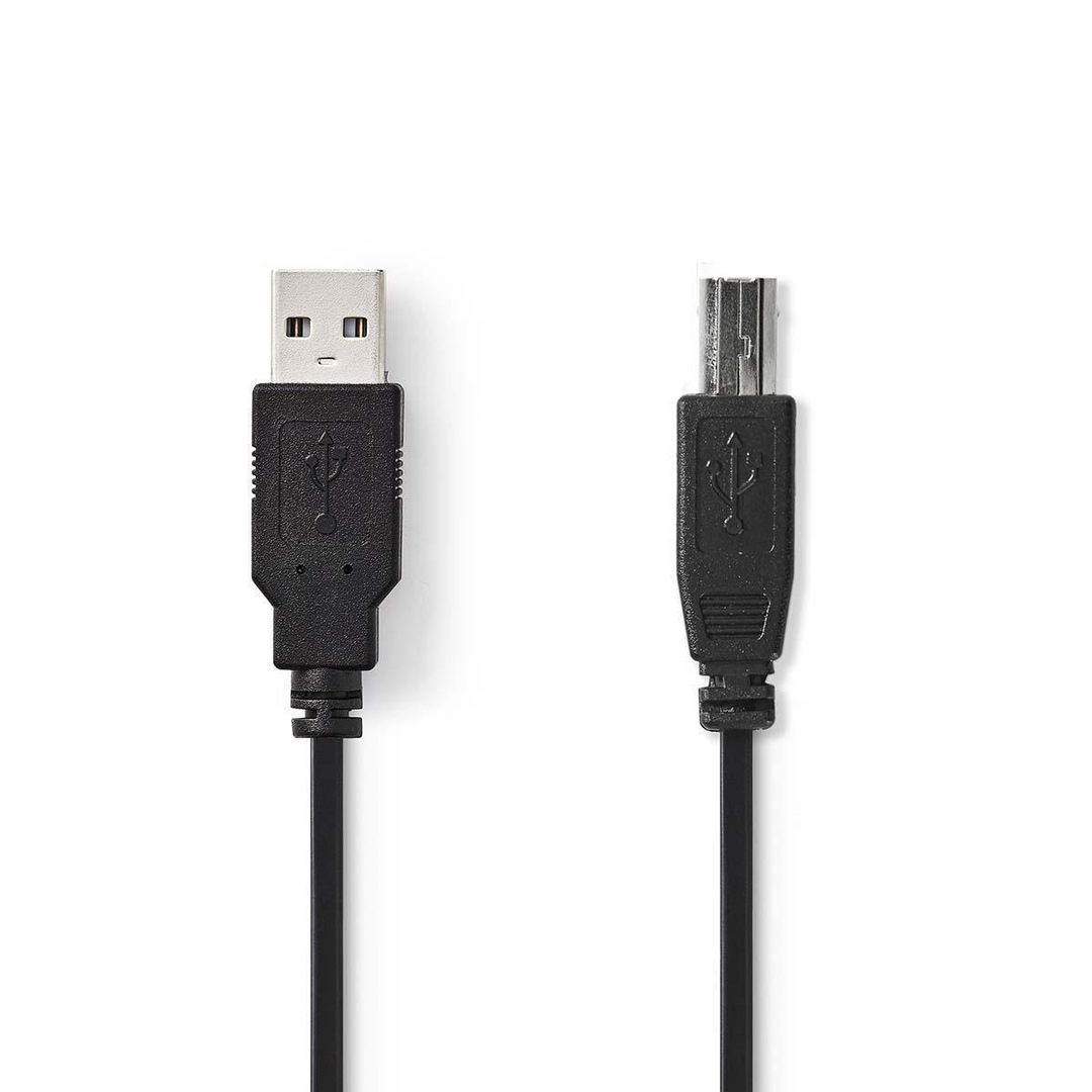 NEDIS Kabel USB 2.0 A-B 1m Svart | Datorprodukter - Kablar och adaptrar - USB-kablar | Kontorsexperten