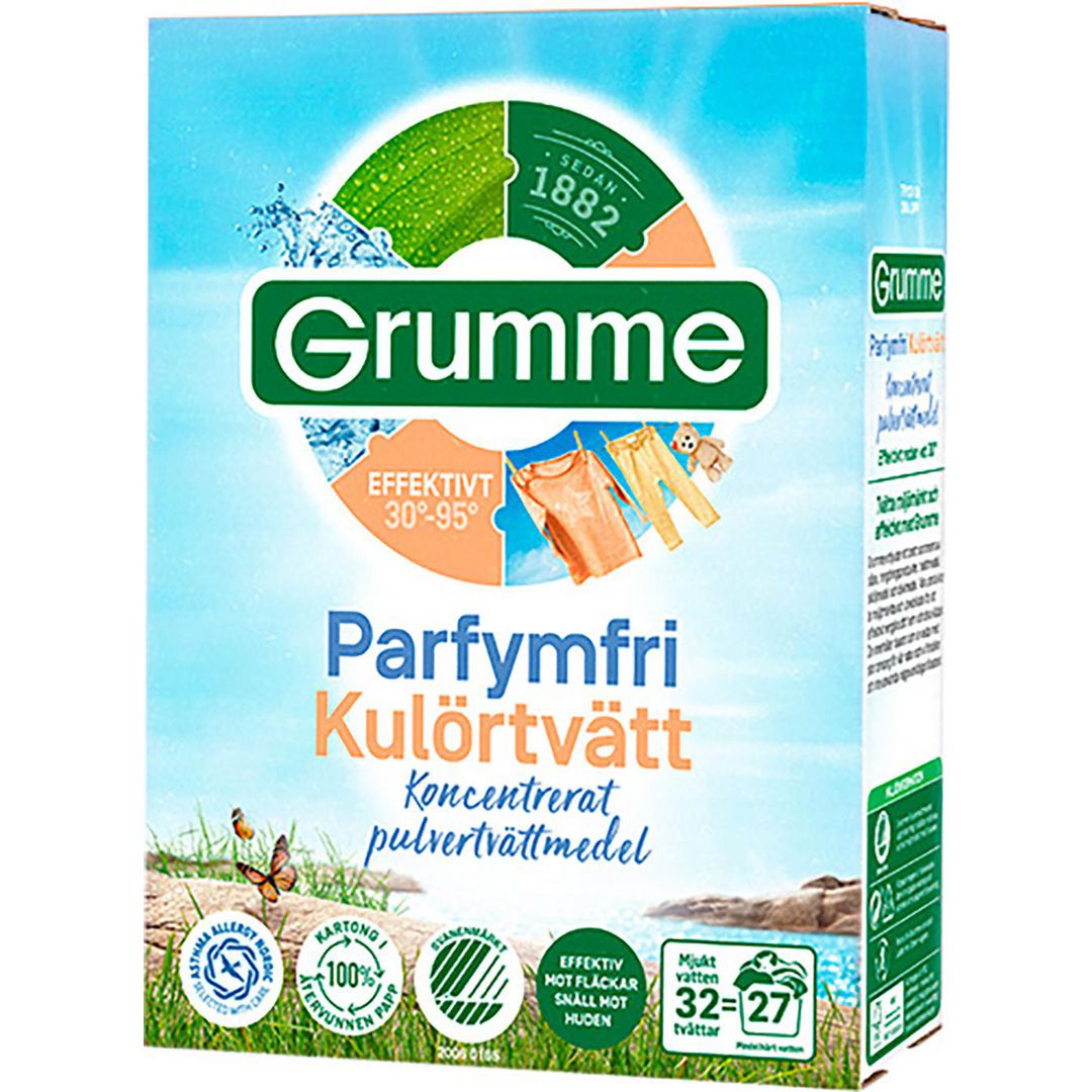 GRUMME Tvättmedel Kulörttvätt oparfymerad 1,12kg | Städ och hygien - Tvättmedel och klädvård - Tvättmedel | Kontorsexperten
