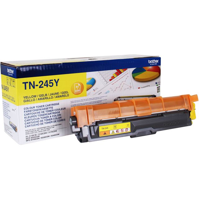 BROTHER Toner TN245Y 2,2K gul | Toner och bläck - Tonerkassetter - Toner Brother | Kontorsexperten