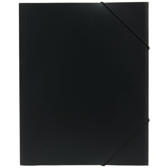 3-klaffsmapp med elastiska gummiband, A4, polypropylen, svart | Kontorsmaterial - Mappar och plastfickor - Gummibandsmappar 3-klaff - Plast | Kontorsexperten