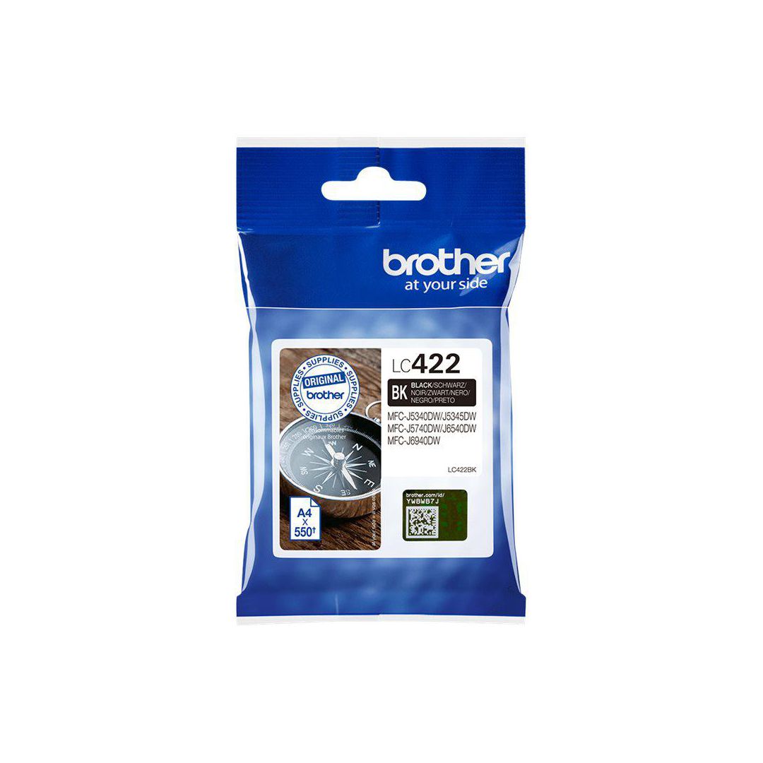 BROTHER Bläckpatron LC422BK Svart | Toner och bläck - Bläckpatroner - Bläckpatroner Brother | Kontorsexperten