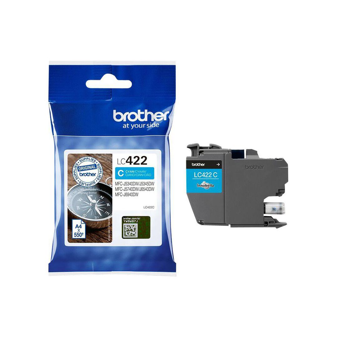 BROTHER Bläckpatron LC422C Cyan | Toner och bläck - Bläckpatroner - Bläckpatroner Brother | Kontorsexperten