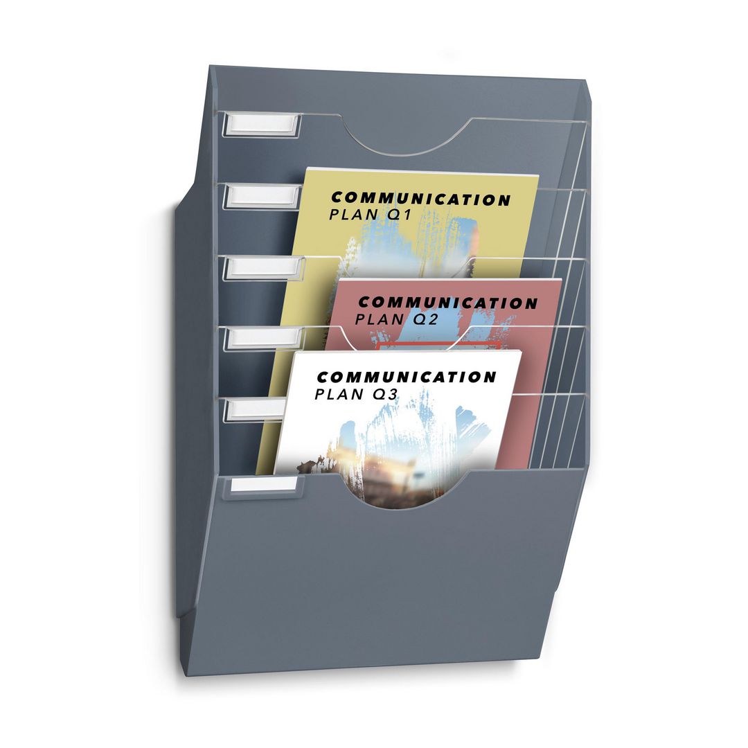 CEP Blankettfack för vägg Mineral 5-fack grå | Kontorsmaterial - Till skrivbordet - Blankettfack och Boxar | Kontorsexperten