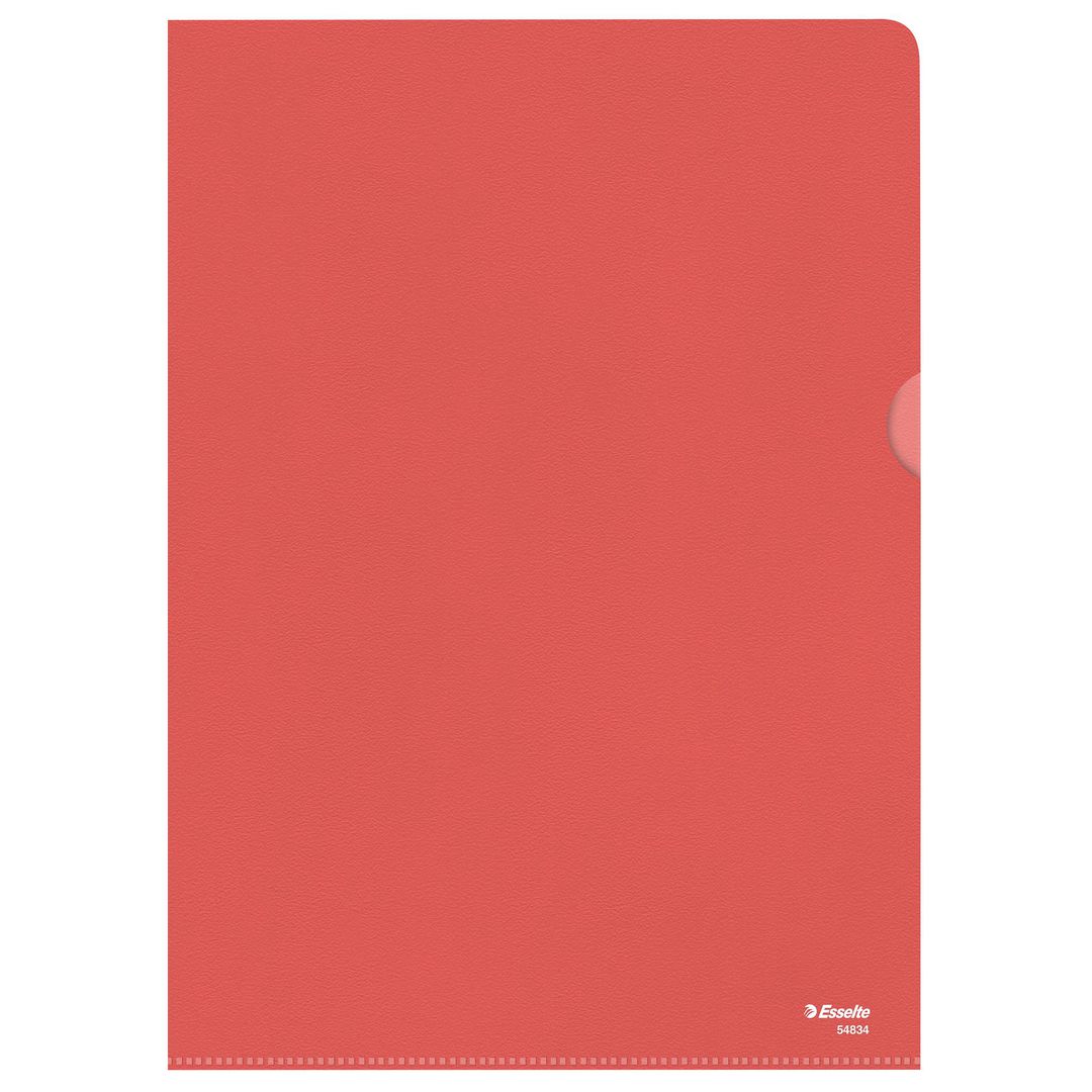 ESSELTE L-formad mapp, A4, 40 ark, röd 100/fp | Kontorsmaterial - Mappar och plastfickor - Plastmappar och aktmappar | Kontorsexperten