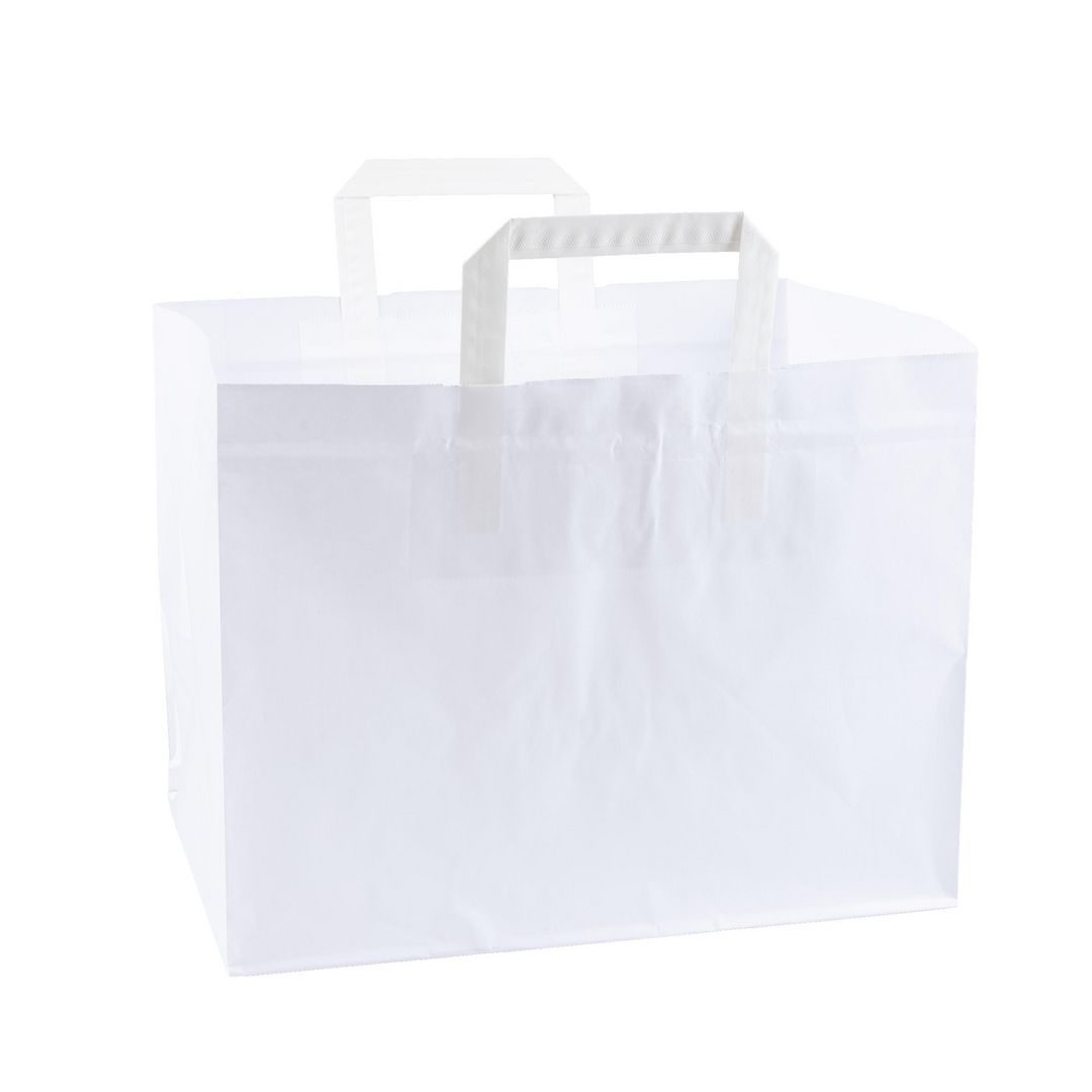 SOBER Bärkasse Take Away vit 320x220x290mm 300/fp | Emballage och lagerutrustning - Bärkassar och Påsar - Bärkasse - Papper | Kontorsexperten