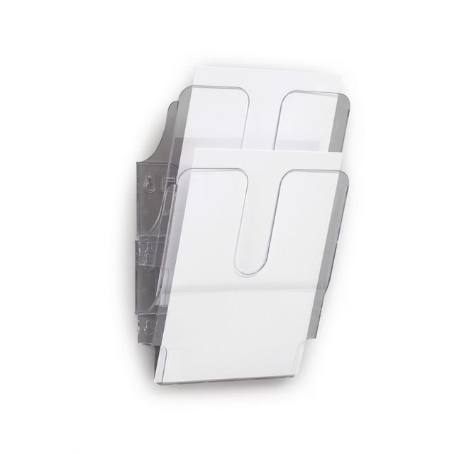 DURABLE Tidningsställ, FLEXIPLUS, monteras på vägg, 2 fack, A5, transparent | Kontorsmaterial - Till skrivbordet - Blankettfack och Boxar | Kontorsexperten