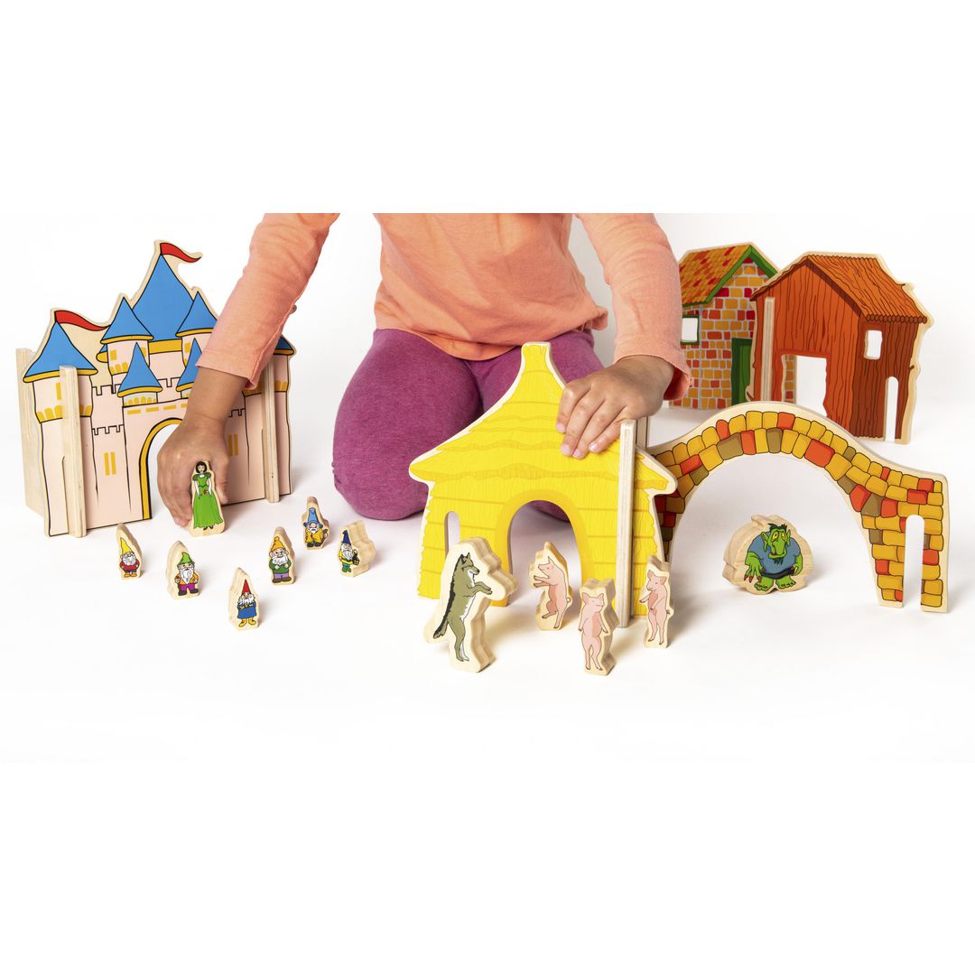 Sagobyn i trä 32 delar | Skola och förskola - Lekmaterial - Bygglek, konstruktion och mosaik | Kontorsexperten