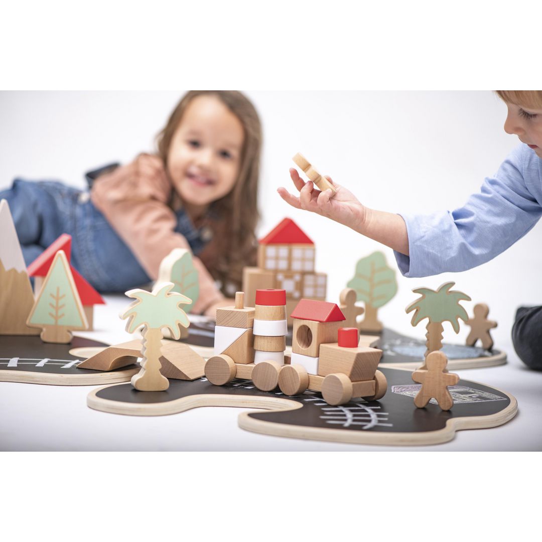 Byggset Tre Öar i trä 68 delar | Skola och förskola - Lekmaterial - Bygglek, konstruktion och mosaik | Kontorsexperten