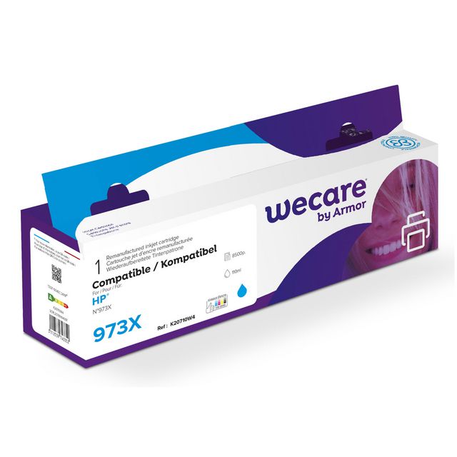 WECARE Bläckpatron 973X cyan | Toner och bläck - Bläckpatroner - Bläckpatroner WeCare | Kontorsexperten
