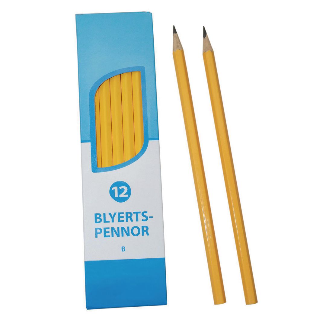 Blyertspenna polerad B 12/fp | Skola och förskola - Pennor och tillbehör - Blyertspennor | Kontorsexperten