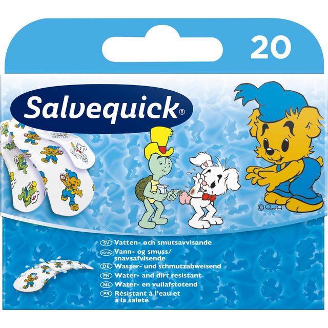 SALVEQUICK Plåster Bamse 20/fp | Skyddsutrustning - Första Hjälpen - Plåster | Kontorsexperten