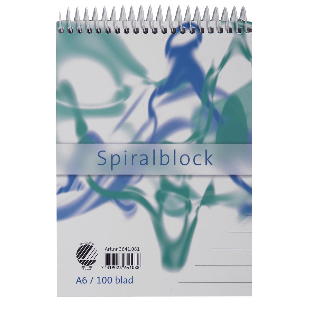 Spiralblock A6 60g 100 blad linjerat ohålat Träfritt | Kontorsmaterial - Block och anteckningsböcker - Spiralblock | Kontorsexperten