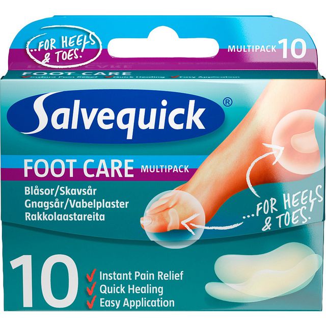 SALVEQUICK Plåster FC Skavsår Mix 10/fp | Skyddsutrustning - Första Hjälpen - Plåster | Kontorsexperten